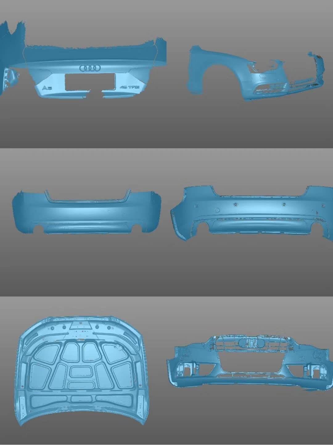 三维扫描汽车引擎盖